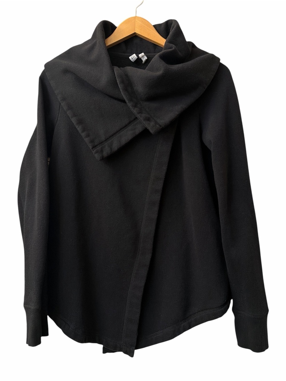 Zella Shooting Star Drape Collar Cardigan Black Size Medium - Picture 2 of 6
